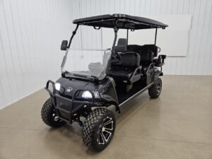 2024 Evolution Forester 6 Plus Lithium Ion Golf Cart, Black Sapphire For Sale
